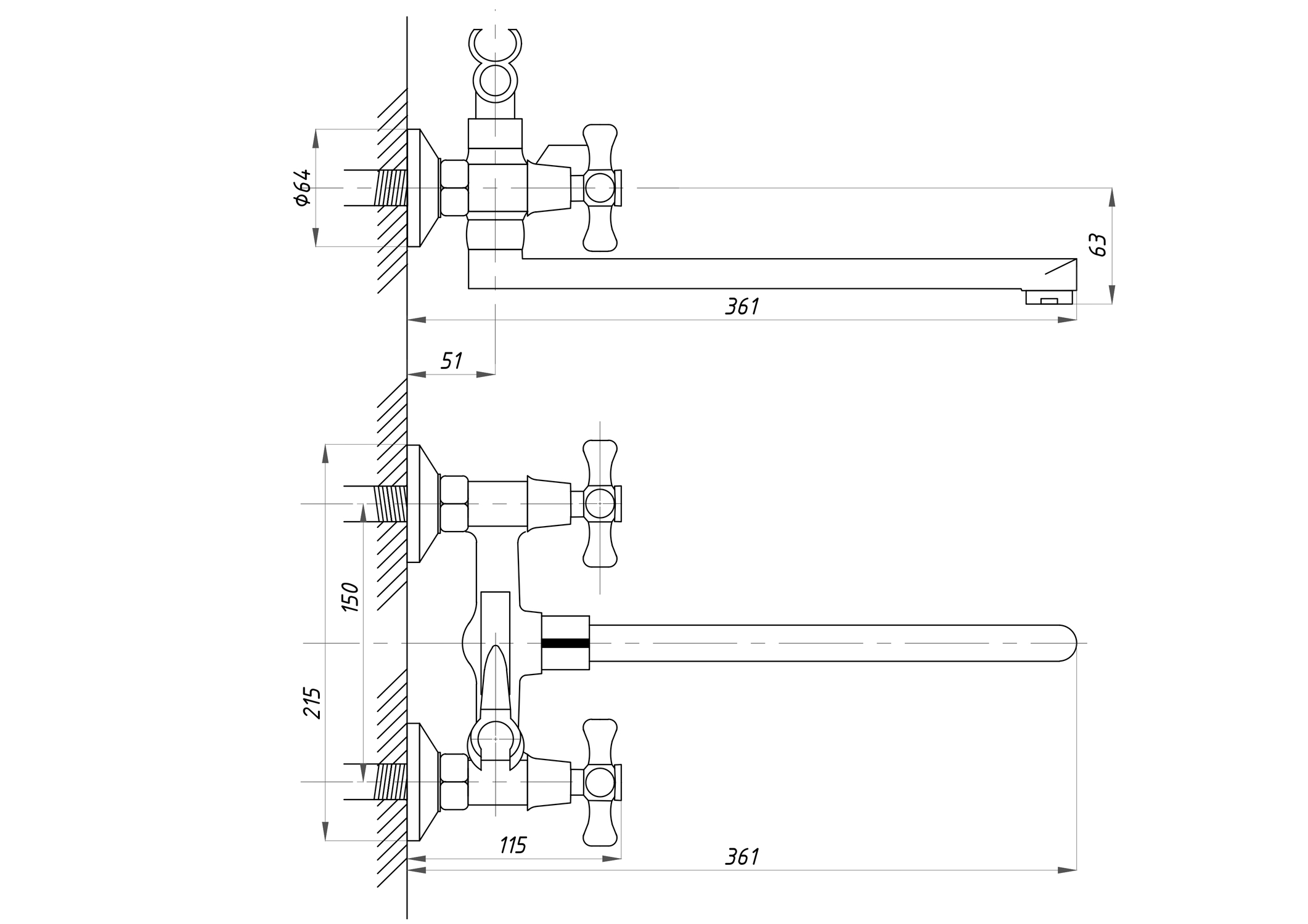 Смеситель для ванны с душем TSARSBERG TSB-125-07